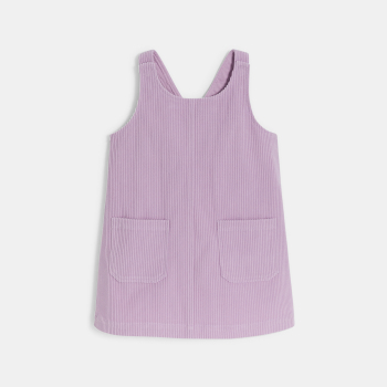 فستان بحمّالات مخملي أرجواني اللون للبنات الرضع